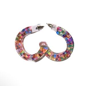 Confetti Resin Hoop Earrings